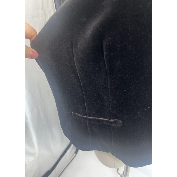 Vintage New Talbots Women's Black Velvet Vest Size 16 Button Made In USA - Picture 10 of 11